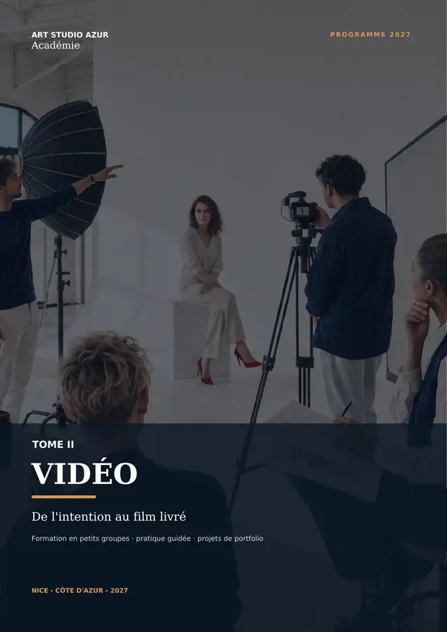 Couverture du programme Vidéo, Tome II, Art Studio Azur Académie 2027.